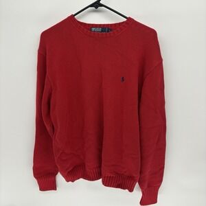 Vintage Polo Ralph Lauren Pant Knit Pullover Sweater/Sweatshirt Red Men Large